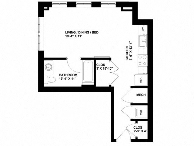 Clermont Studio highpoint, columbus commons, downtown columbus, downtown apartments